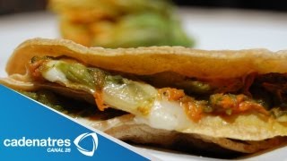 Receta para preparar tacos de flor de calabaza Comidas mexicanas [upl. by Ayiak]