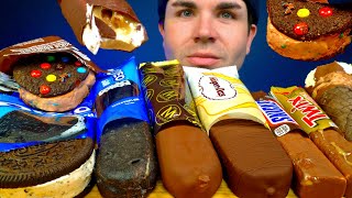 ASMR CHOCOLATE ICE CREAM BARS TWIX MAGNUM OREO SNICKERS MampM HAAGEN DAZS Eating Sounds Mukbang [upl. by Hauck]