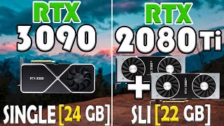 RTX 3090 24GB Single vs RTX 2080 Ti SLI 11GB X 2  I9 11900K  TEST IN 10 GAMES [upl. by Bouton]