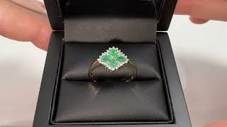 LFRD222E Emerald amp Diamond Four Stone Oval Cut Ring 081ct Yellow Gold [upl. by Stephanus]