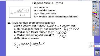 Geometrisk summa [upl. by Rausch]