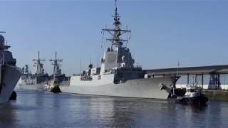 F102 Almirante Juan De Borbon  Spanish Frigate departs KGV  4KUHD [upl. by Yekciv]