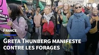 Greta Thunberg manifeste à Bordeaux contre le forage de nouveaux puits de pétrole  AFP [upl. by Remark]