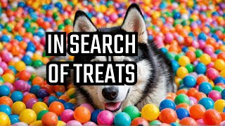 My Husky Searches for Treats in the Ball Pit [upl. by Naffets]