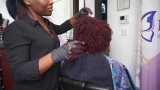 Beautiful Hair Color Transformation  Burgundy Hair Color on Natural Hair [upl. by Towney]