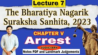 Chapter 5 BNSS PartI  Section 35 to 62 of The Bharatiya Nagarik Suraksha Sanhita 2023 [upl. by Reahard]