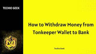 How to Withdraw Money from Tonkeeper Wallet to Bank [upl. by Perdita]