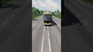 Mix Colorful Bus vs Bollards crushes  Beamng Drive beamngdrive [upl. by Sirromad]