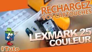 Lexmark 25 Couleur  Comment Bien Recharger La Cartouche [upl. by Ayama]