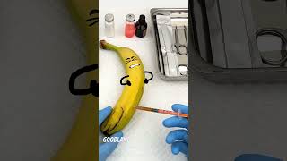 Banana operation 🍌 goodland Fruitsurgery doodles sausage animation funny shorts [upl. by Tedd]