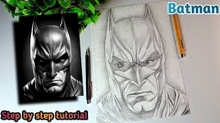 Batman Drawing tutorial Easy to draw Batman  Sketching tutorial Part1 [upl. by Fulbert]