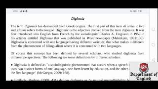 Definition of Diglossia and CharactersFeatures। Diglossia in English [upl. by Josler]