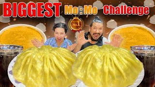 BIGGEST MOMO CHALLENGE 😯  FUNNY FOOD CHALLENGE 😂  SPICY NOODLES MOMOSALAD 🥟🍜😋 [upl. by Hyps]