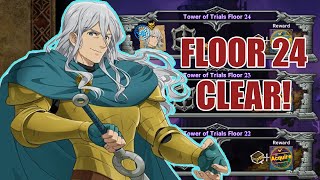 NEW TOWER OF TRIALS FLOOR 24 CLEAR GUIDE  The Seven Deadly Sins Grand Cross [upl. by Nesiaj]