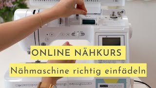 Nähmaschine einfädeln  Unterfaden aufspulen  Nähen lernen [upl. by Ahsanat]