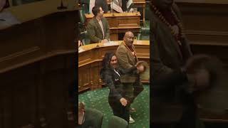 Maori politicians protest New Zealand parliament vote with haka [upl. by Rabaj]