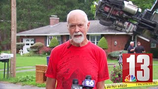 Man discusses huge crane that crashed into his North Greenbush home [upl. by Ennaeiluj479]