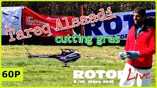 TAREQ ALSAADI CUTTING GRAS WITH HIS GOBLIN 700 IN VERY STRONG WIND  ROTOR LIVE 2019 [upl. by Kristof]