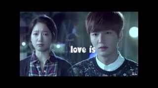 Love is Acoustic Version OST The Heirs HanRomEng Onscreen Lyrics [upl. by Amye]