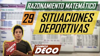 SITUACIONES DEPORTIVAS  RAZONAMIENTO MATEMÁTICO [upl. by Wilma]