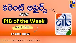 PIB of the week  16th  22nd March   UPSC  IAS  by Sruthi Madam  LTX Classes [upl. by Alegnave]