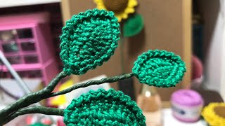 Crochet rose leaf tutorial beginner friendly [upl. by Anselm]