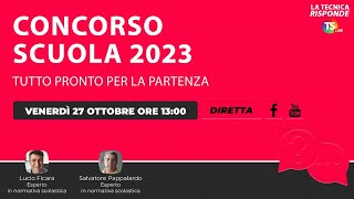 Concorso scuola 2023 tutto pronto per la partenza [upl. by Treblig]