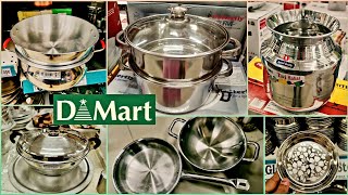 DMart latest collection of stainless steel kitchen products cookware storage containers organisers [upl. by Bully]