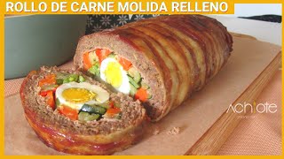 Increíble receta con Carne Molida  Rollo de Carne Molida Relleno económico y fácil de preparar [upl. by Jara]