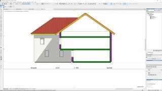 Archicad 19 mini Tut Schatten im Schnitt und Ansichten Mixen [upl. by Murray503]