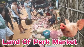 Assam Biggest Pork Market  Near Nagaland   Assam Pig Market  Lahorijan Sunday Market Dillai [upl. by Yoccm]