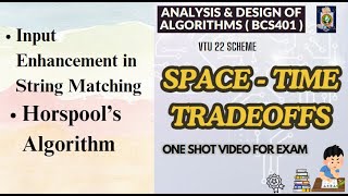 HORSPOOL ALGORITHM Advanced Input Enhancement  ADA BCS401 Mod3 VTU VTUPadhai daa vtu [upl. by Ybrad]