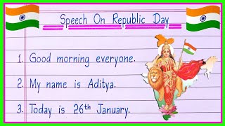 Republic Day Speech in English 2024  Speech On Republic Day in English [upl. by Bobbye629]