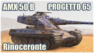 AMX 50 B Progetto 65 amp Rinoceronte • WoT Blitz Gameplay [upl. by Olihs976]