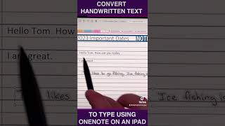 Convert Handwriting To Text in OneNote on iPad ipad onenote onenotetips digitalplanning [upl. by Ydniahs137]