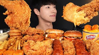 ASMR MUKBANG KFC FRIED CHICKEN amp BURGER amp FRENCH FRIES amp ONION RINGS EATING SOUNDS [upl. by Astrahan]