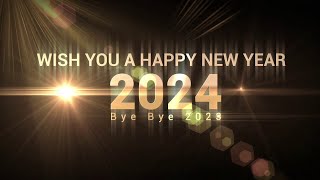 Happy New Year 2024Wishing A Happy New Year Greetings Animated Graphics VideoBye Bye 2023 [upl. by Aisinoid]