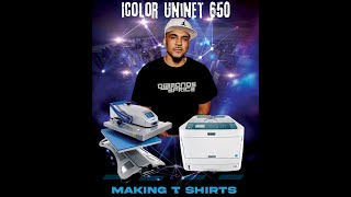 Uninet Icolor 650 550 560 540 White Toner Printer Making T Shirts Step By Step [upl. by Adekram]