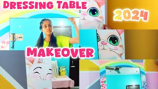 DRESSING TABLE Makeover  Low budget makeover  DIY furniture transformation 😍🎨 [upl. by Arjan99]