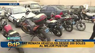 ¿Autos desde mil soles SAT remata más de 260 vehículos al mejor postor [upl. by Phillipe]