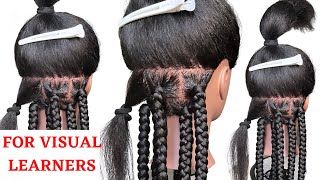 🔥How To  BOX BRAIDS FOR BEGINNERS  RUBBER BAND METHOD  Protective Style  Tupo1 [upl. by Otilrac]