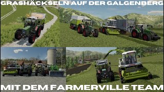 Gras häckseln mit dem FarmerVille TEAM  LS22 Galgenberg [upl. by Drobman]