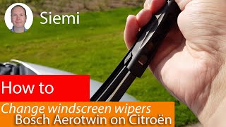 How to change windscreen wipers on a Citroën C4 Grand Picasso Bosch Aerotwin [upl. by Panchito]