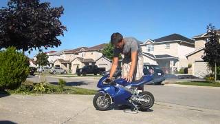 50cc Dual Exhaust Blue Pocket Bike For Sale [upl. by Quintin738]