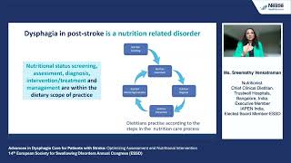 ESSD 2024  Sreemathy Venkatraman  Optimizing Swallowing Function amp Nutritional Status after Stroke [upl. by Dodge]