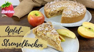 ApfelStreuselkuchen  klassisch fruchtig und lecker  Apfelkuchen mit Streuseln  BabCake [upl. by Inhoj790]