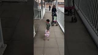 BABY PUSHING STROLLERDOLL IN STROLLERBABY DOLL IN BUGGYCUTE BABY BABYBABY IN BUGGY SHORTS FEED [upl. by Ecnahs386]