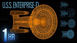 USS EnterpriseD Top View 2D Assembly Animation • 1Hour Loop [upl. by Dhaf]