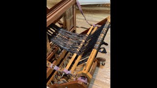 Warping a loom Back to front on Baby wolf loom using warping helpers [upl. by Johnna]