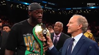 DEONTAY WILDER POST FIGHT INTERVIEW AFTER BAMBOOZLING BREAZEALE STILL DUCKING ANTHONY JOSHUA [upl. by Korten193]